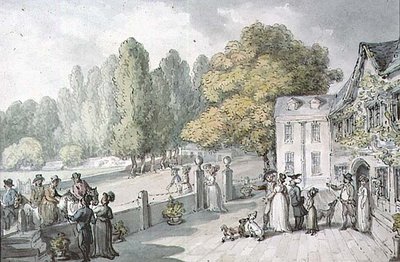 Ein Haus mit Figuren, früher bekannt als The Green, Richmond von Thomas Rowlandson